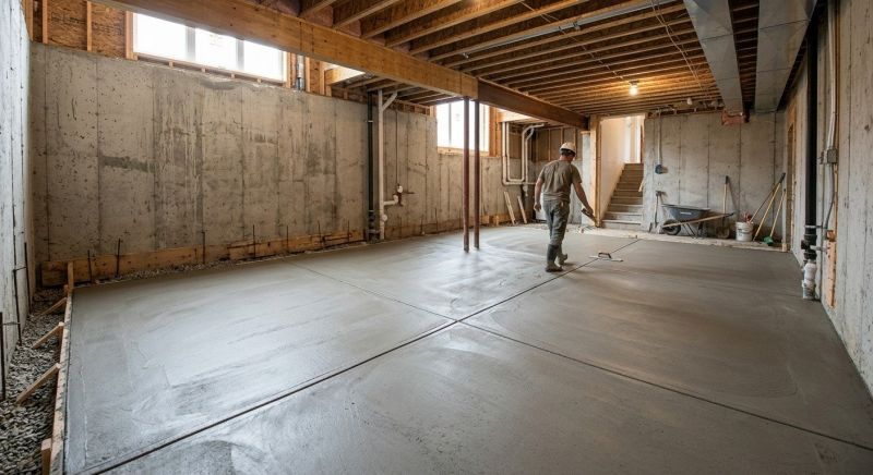Basement Concrete Installation in Sandown, NH