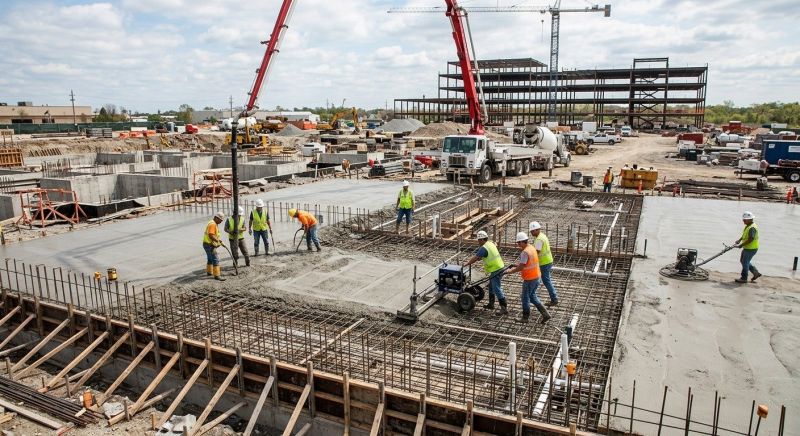 Commercial Slab Installation in Auburn, NH