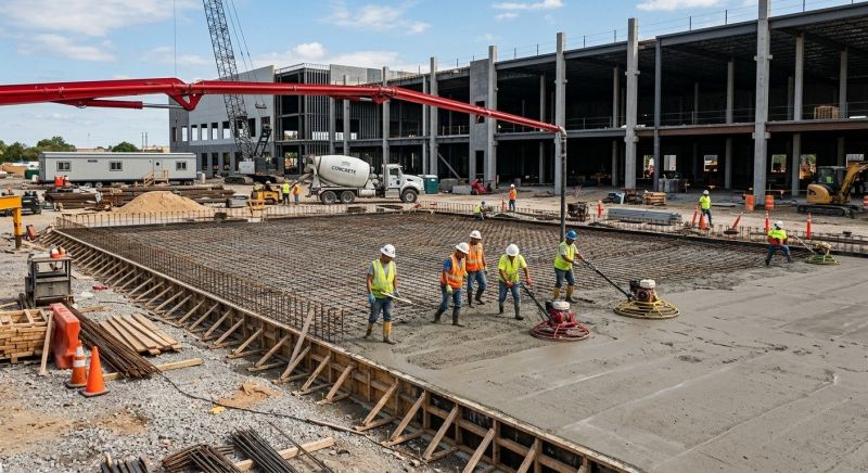 Commercial Slab Installation in Worcester County, MA