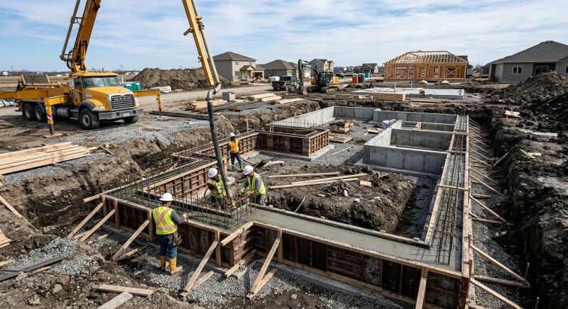 Concrete Foundation Installation in Raymond, NH
